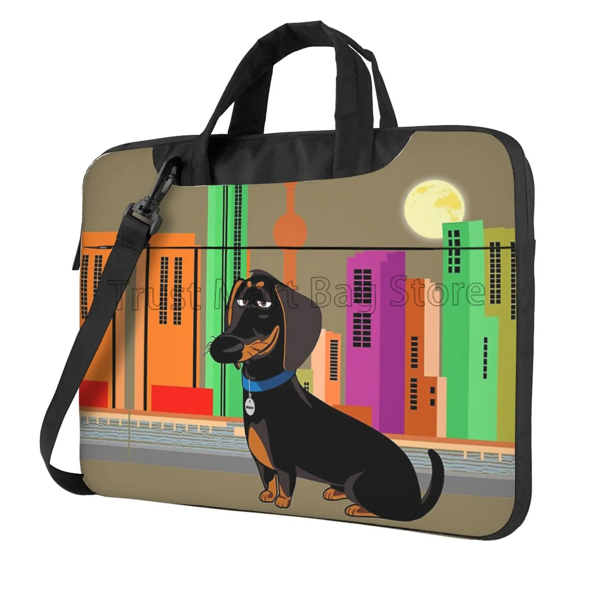 Laptop Accessories Travel Case - Cute Dachshund Print Laptop Carrying Bag