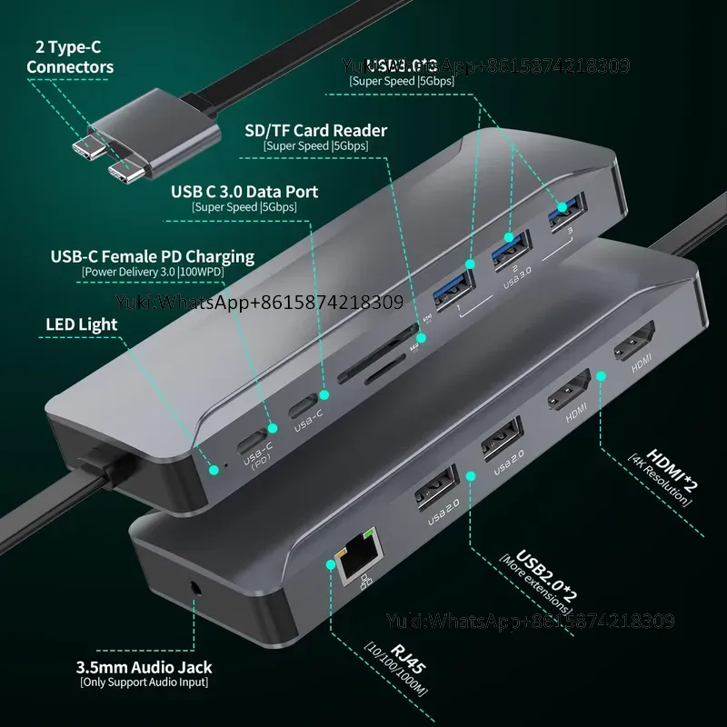 Usb C Docking Hub - Hot Selling Dual Display Screen Type