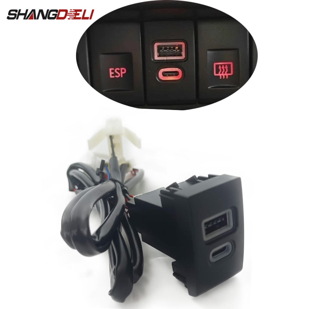Usb C Power Adapter - 1PC Car Charger Socket QC3.0 Dual