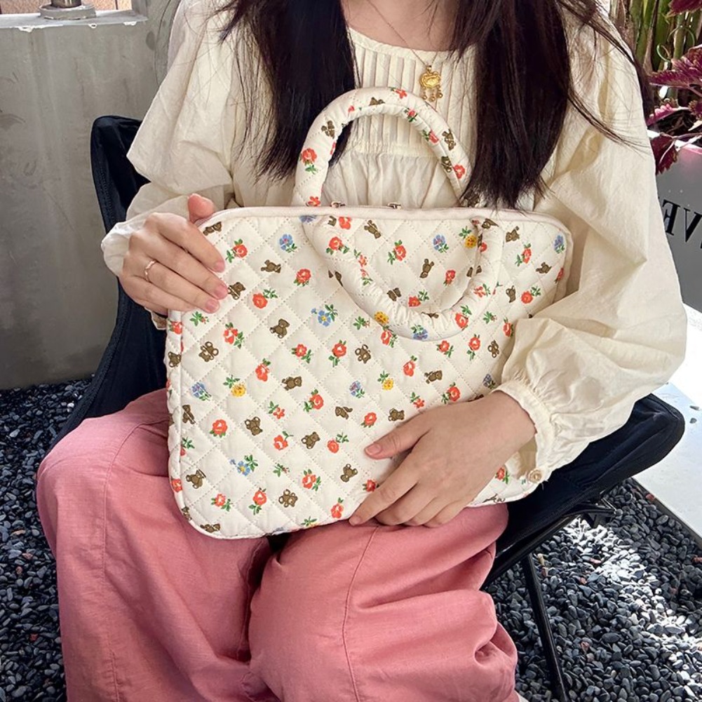Laptop Accessories Travel Case - Korean Floral Laptop Bag 14/16 Inch
