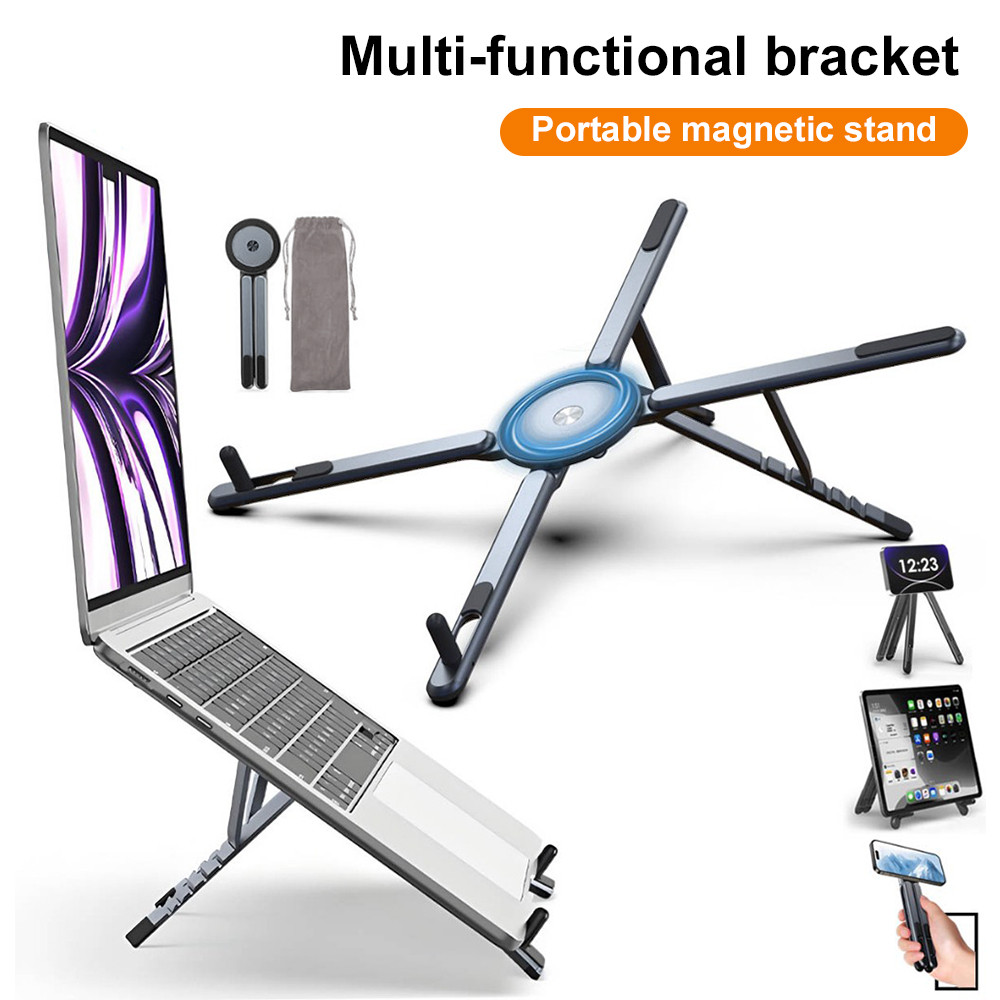 Laptop Accessories Organizer - Portable Magnetic Phone Holder & Selfie