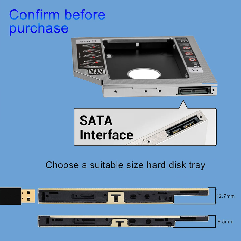 HDD SSD Caddy Adapter SATA 3.0 - Laptop Accessories Organizer recension och pris