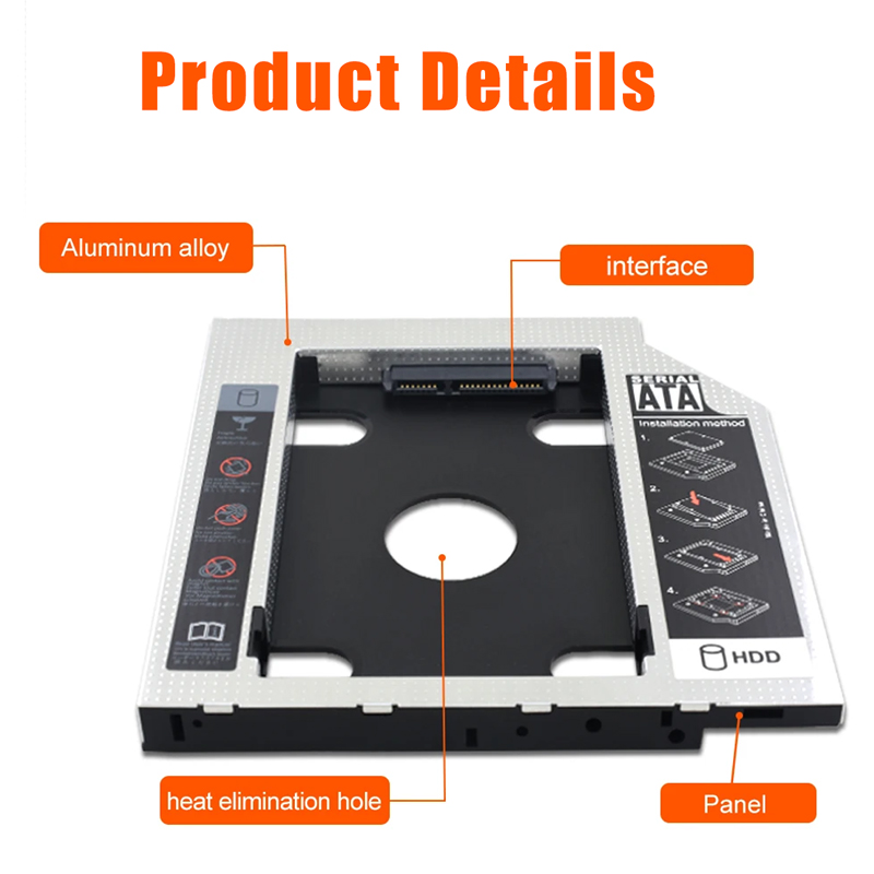 HDD SSD Caddy Adapter SATA 3.0 - Laptop Accessories Organizer recension och pris
