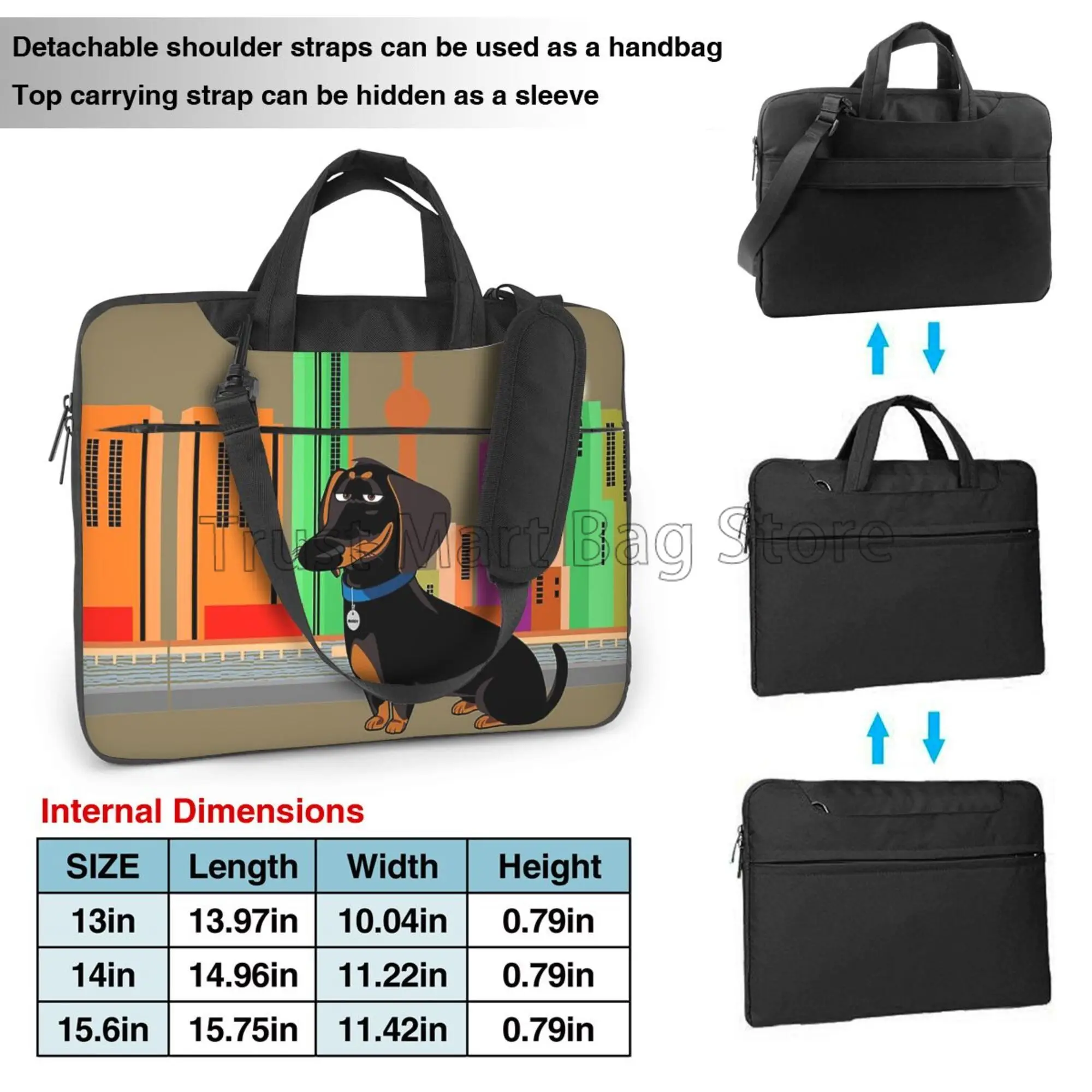 Cute Dachshund Print Laptop Ca - Laptop Accessories Travel Case recension och pris