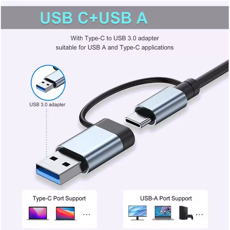 7 Ports USB A C Hub Concentrat - Laptop Accessories For Programmers recension och pris