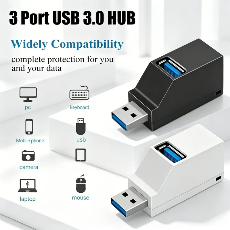 USB 3.0 2.0 Rotatable 3 Ports  - Laptop Accessories For Programmers recension och pris