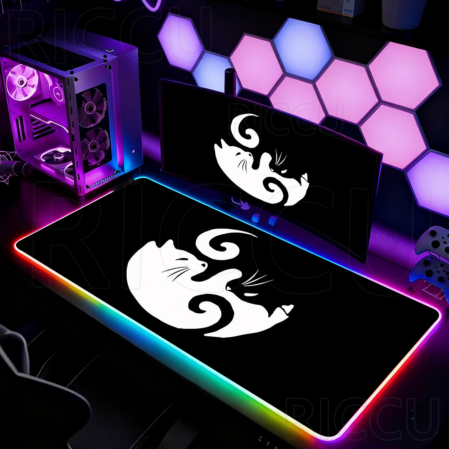RGB HD Black and White Cat Cut - Laptop Accessories Rgb recension och pris