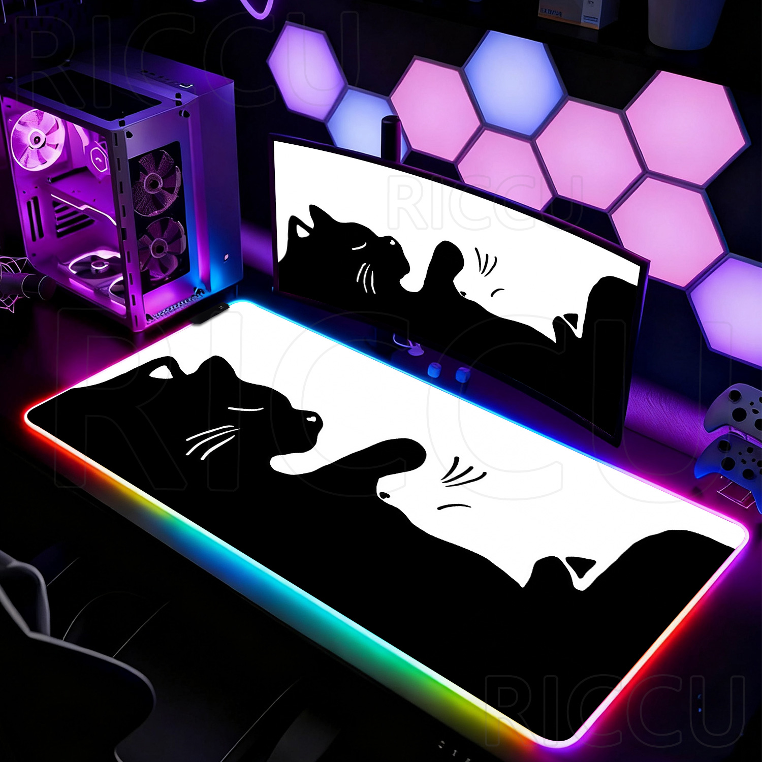 RGB HD Black and White Cat Cut - Laptop Accessories Rgb recension och pris