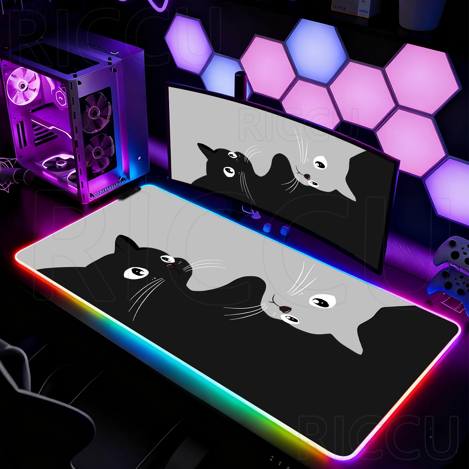 RGB HD Black and White Cat Cut - Laptop Accessories Rgb recension och pris