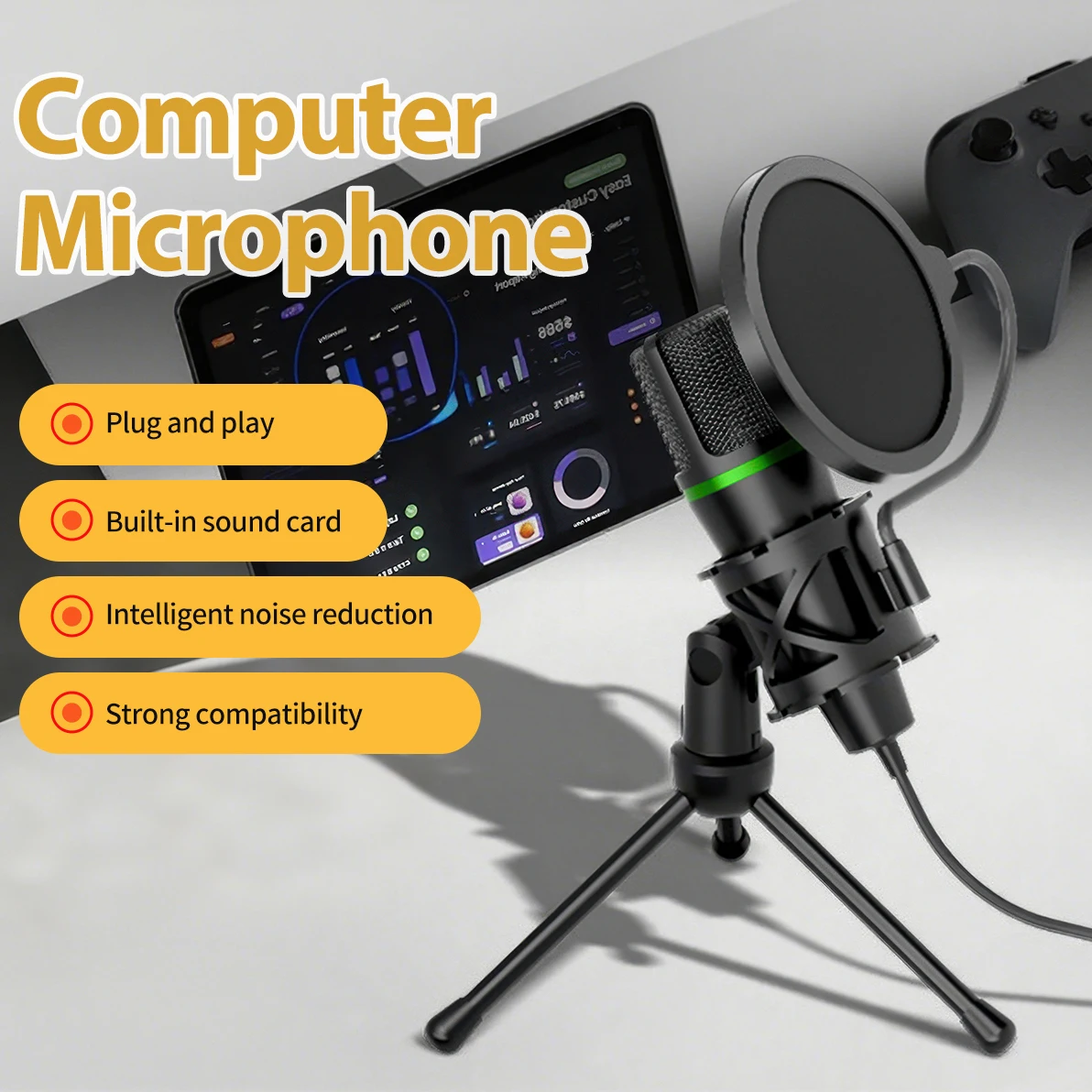 Condenser Microphone USB Wired - Laptop Accessories Rgb recension och pris
