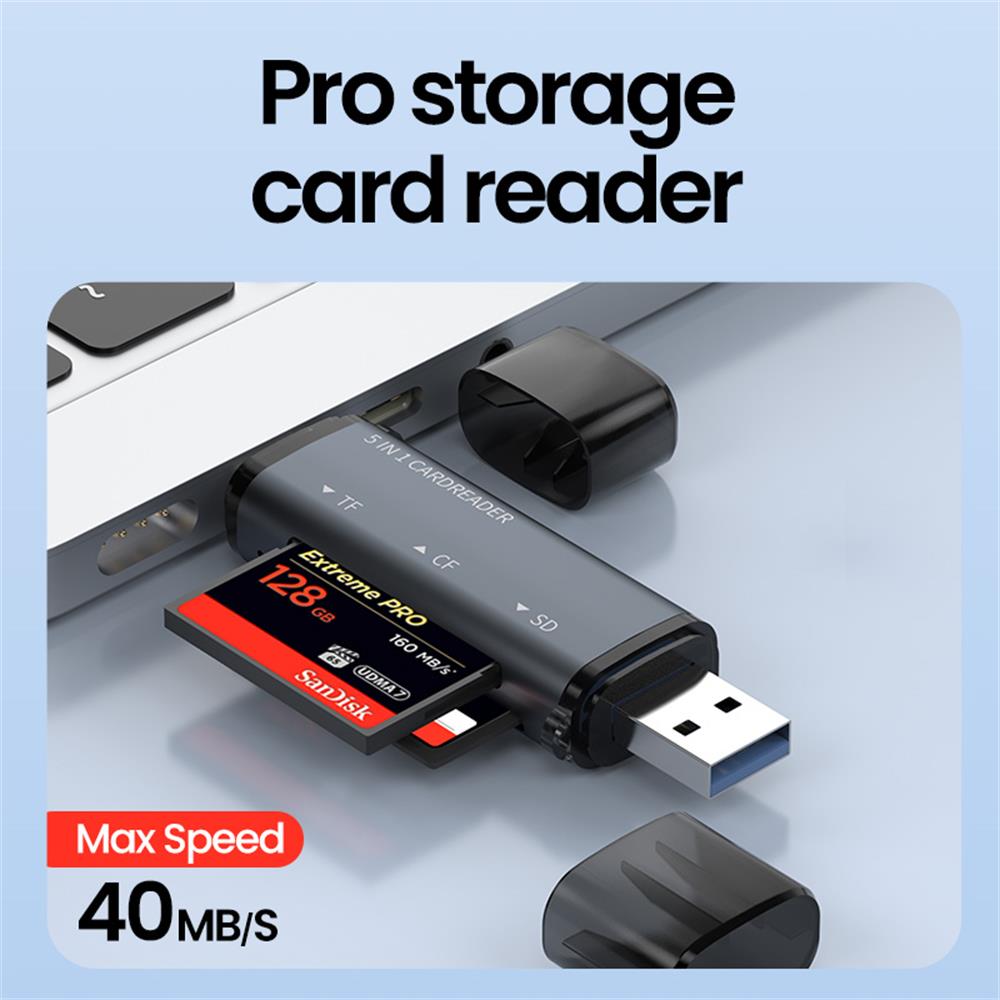 5 IN 1 USB Card Reader Type C  - Laptop Accessories For Programmers recension och pris