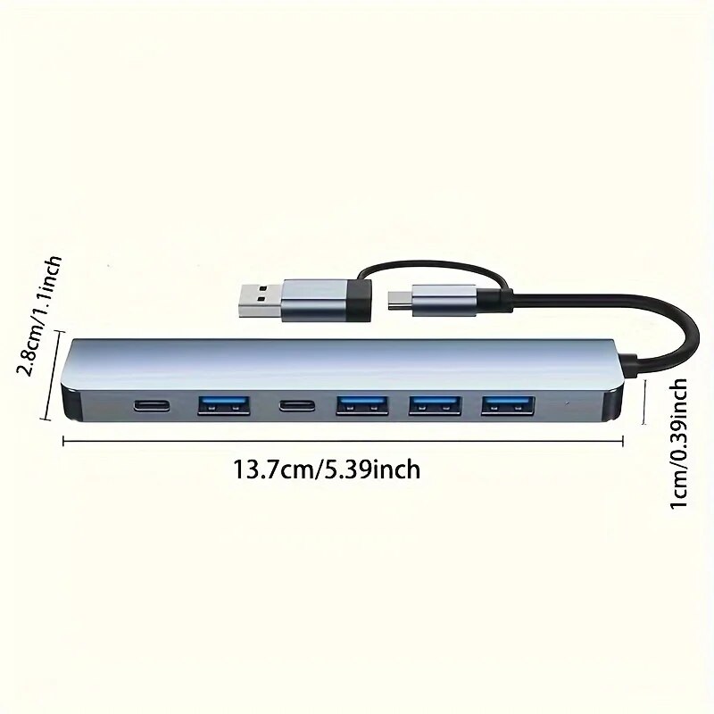 7 Port USB A Type C Hub Concen - Laptop Accessories For Programmers recension och pris