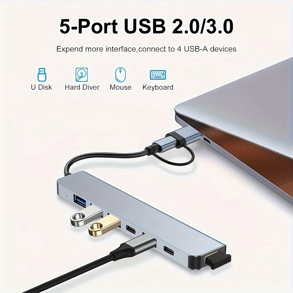 7 Port USB A Type C Hub Concen - Laptop Accessories For Programmers recension och pris