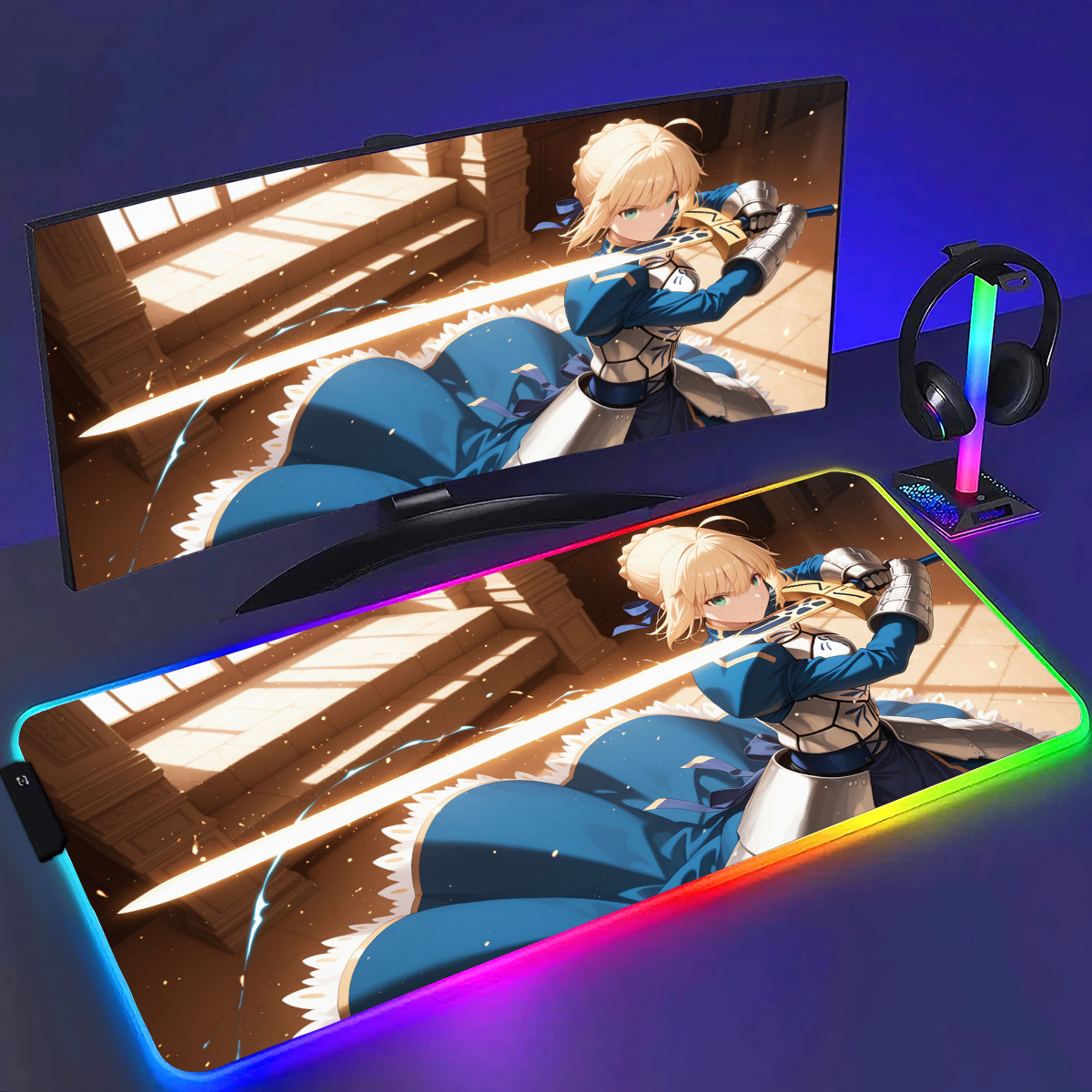 RGB Anime Fate Saber MousePad  - Laptop Accessories Rgb recension och pris