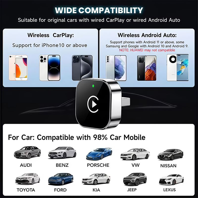 2-in-1 Wireless CarPlay Adapte - Usb C Power Adapter recension och pris
