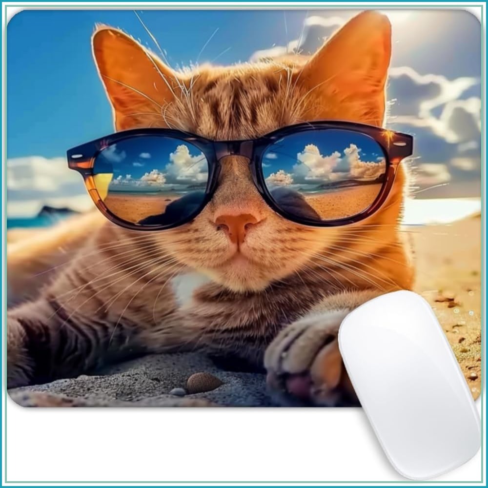 Sunshine Beach Cat Mouse Pad w - Laptop Accessories For Wrist Support recension och pris