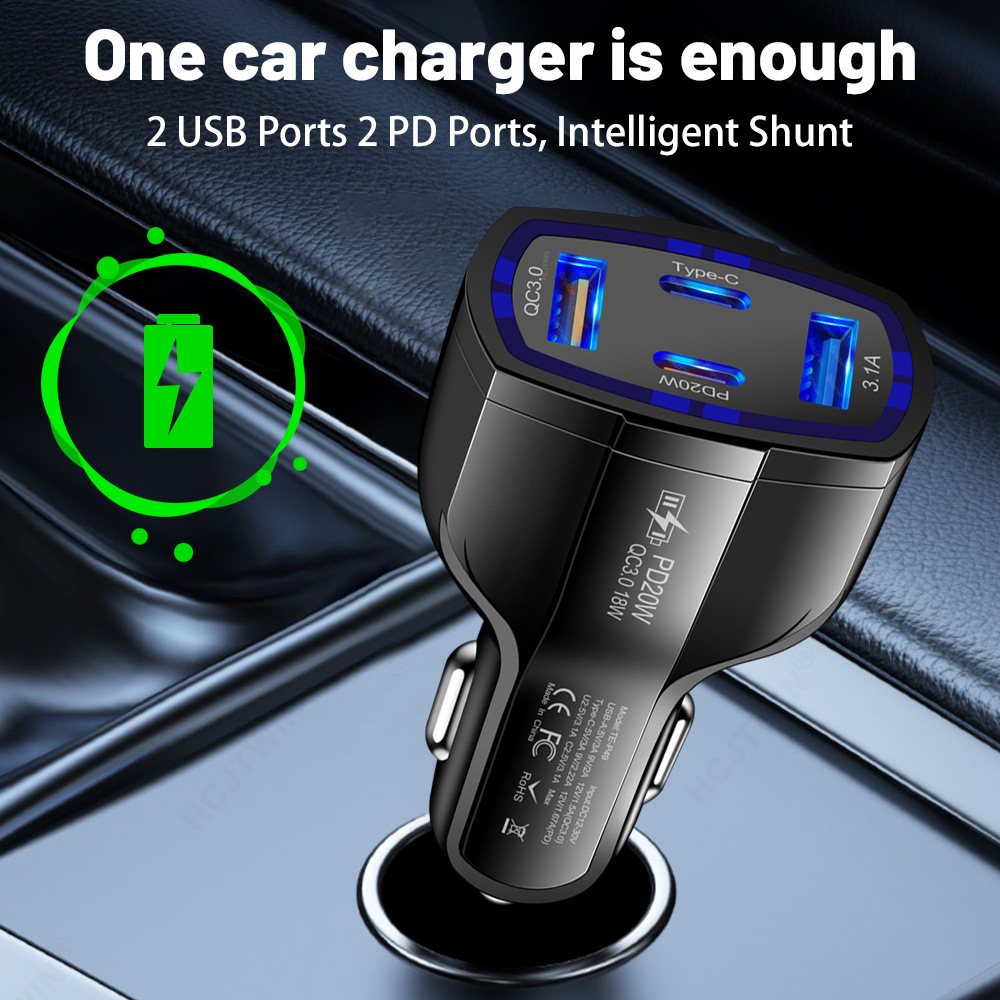 Multi Port 63W Car Charger Fas - Usb C Power Adapter recension och pris