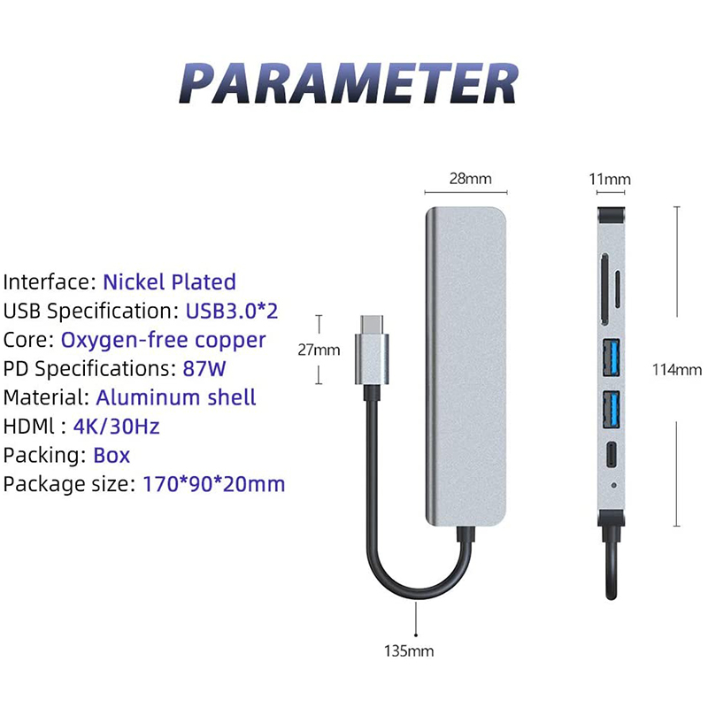 6 In 1 PD Type C Docking Stati - Usb C Docking Hub recension och pris